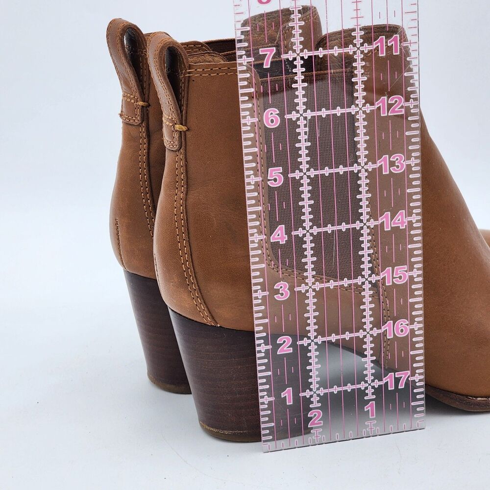Madewell Regan Chelsea Brown Leather Block Heeled Ankle Boots Size 8 - Picture 9 of 10